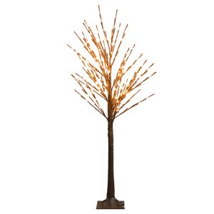 Foto principale Albero luminoso Led rattan con tronco e base 120 cm Bianco caldo 2700K con pannello solare Aigostar