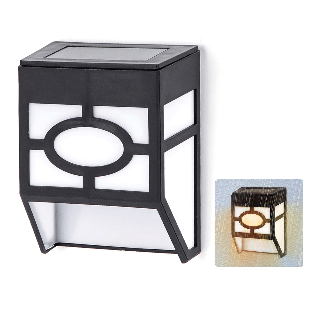 Applique Led 1W Nero con pannello solare IP44 Bianco caldo 2700K con sensore crepuscolare Aigostar - Foto 1
