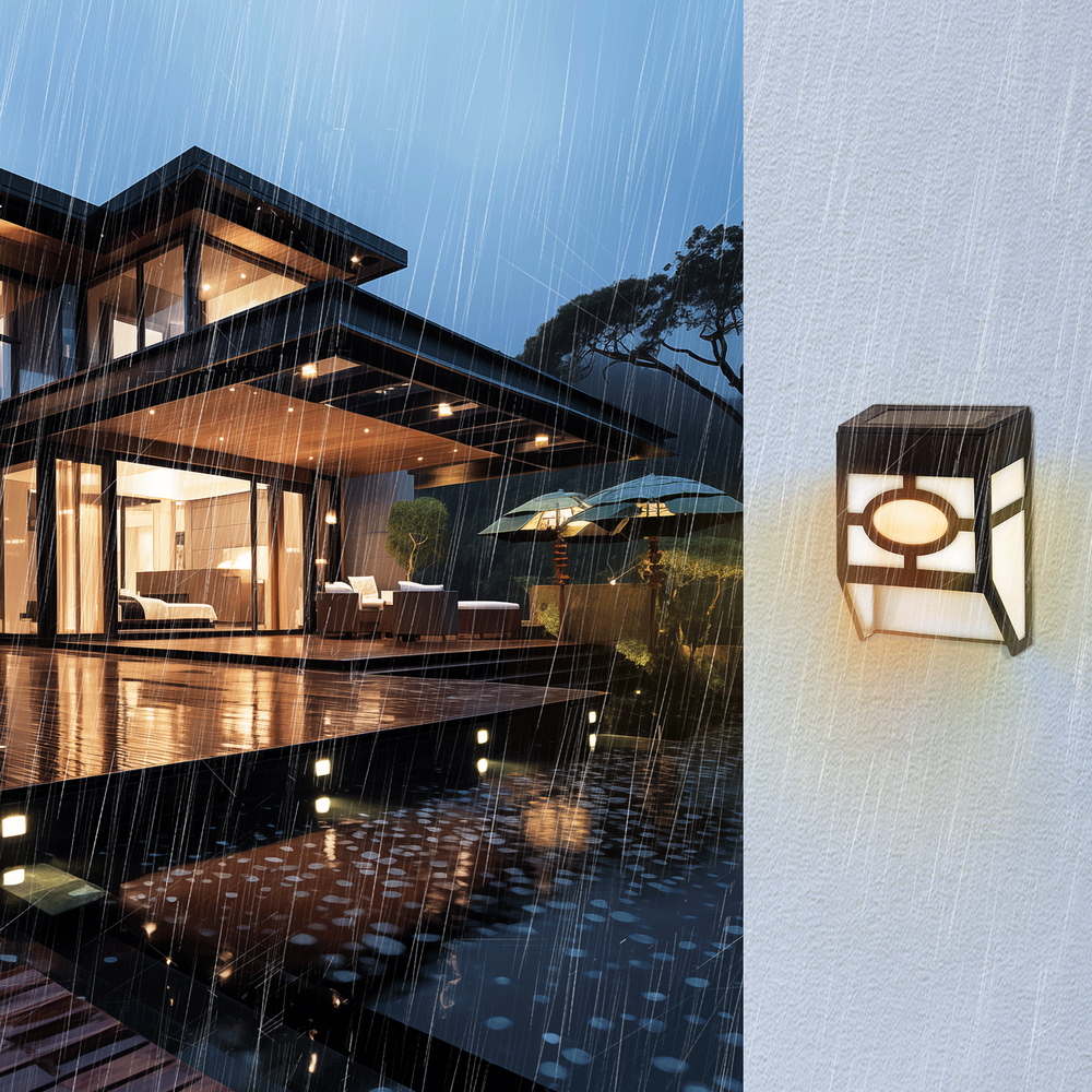Applique Led 1W Nero con pannello solare IP44 Bianco caldo 2700K con sensore crepuscolare Aigostar - Foto 3