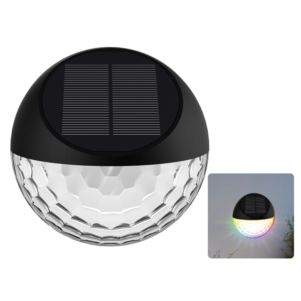 Applique Led 2W Nero con pannello solare IP44 RGB con sensore crepuscolare Aigostar - Foto 1