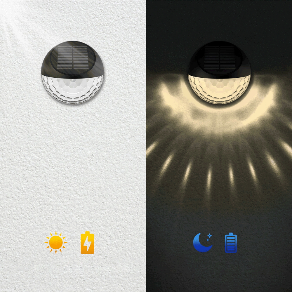 Applique Led 2W Nero con pannello solare IP44 RGB con sensore crepuscolare Aigostar - Foto 3