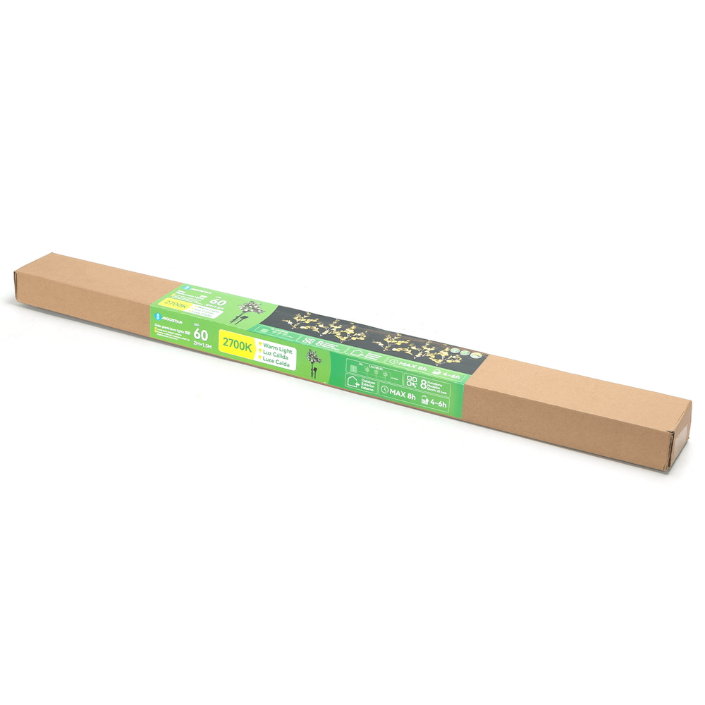 Catena decorata 3 rami di eucalipto a energia solare 60 Led Bianco caldo Aigostar - Foto 4