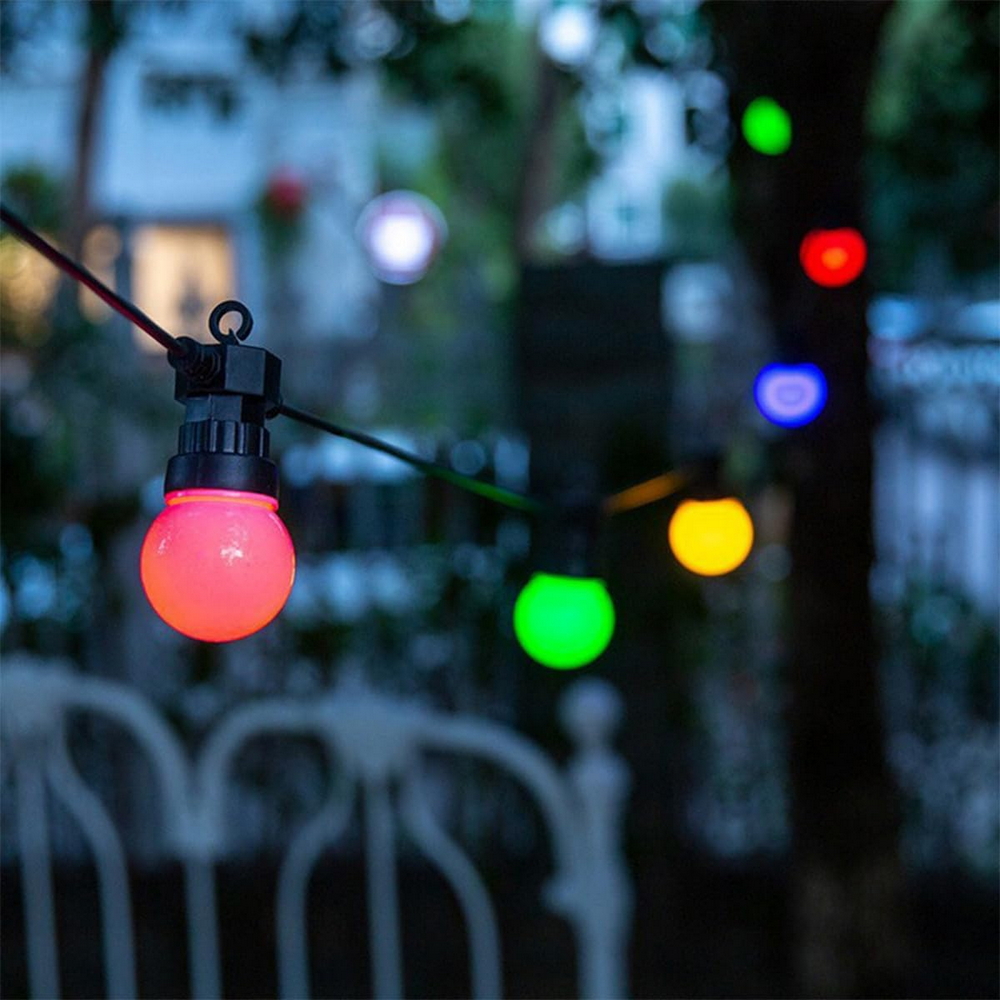 Catena luminosa a Led decorativa 10 metri 20 lampadine trasparenti IP44 RGB a luce fissa Wisdom - Foto 3