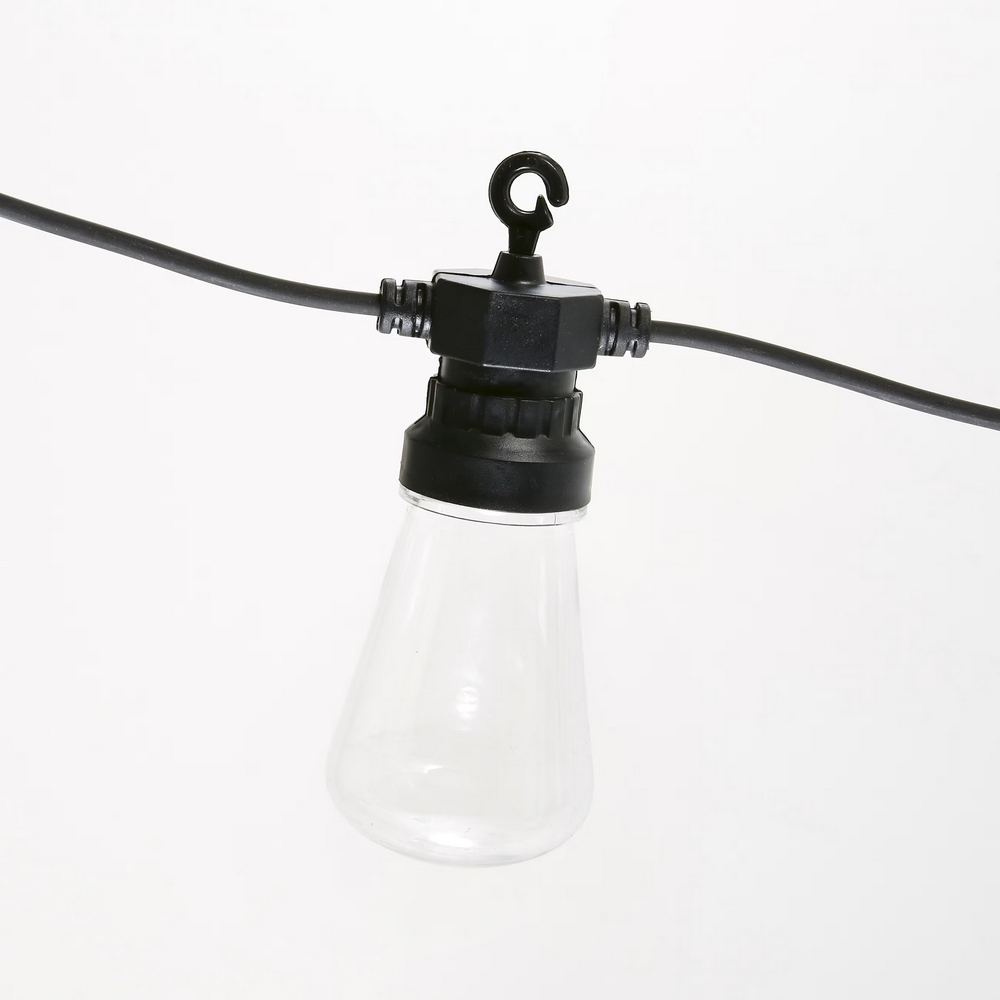 Catena luminosa a Led decorativa 5 metri 10 lampadine trasparenti ST45 IP44 Bianco caldo a luce fissa Wisdom - Foto 1