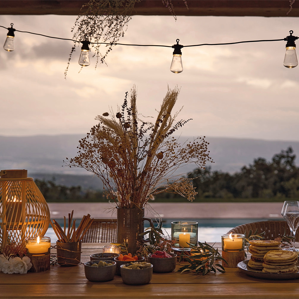 Catena luminosa a Led decorativa 5 metri 10 lampadine trasparenti ST45 IP44 Bianco caldo a luce fissa Wisdom - Foto 2