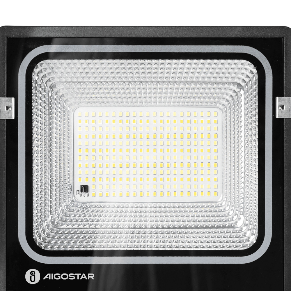 Faro Led 100W Nero con pannello solare IP66 CCT temperatura colore regolabile Dimmerabile con telecomando e crepuscolare Aigostar - Foto 4