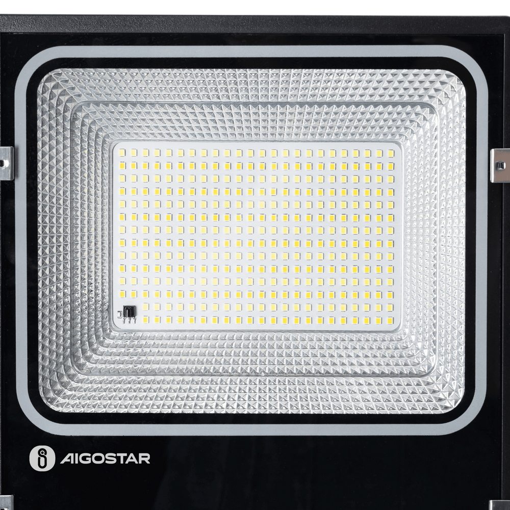 Faro Led 150W Nero con pannello solare IP66 CCT temperatura colore regolabile Dimmerabile con telecomando e crepuscolare Aigostar - Foto 4