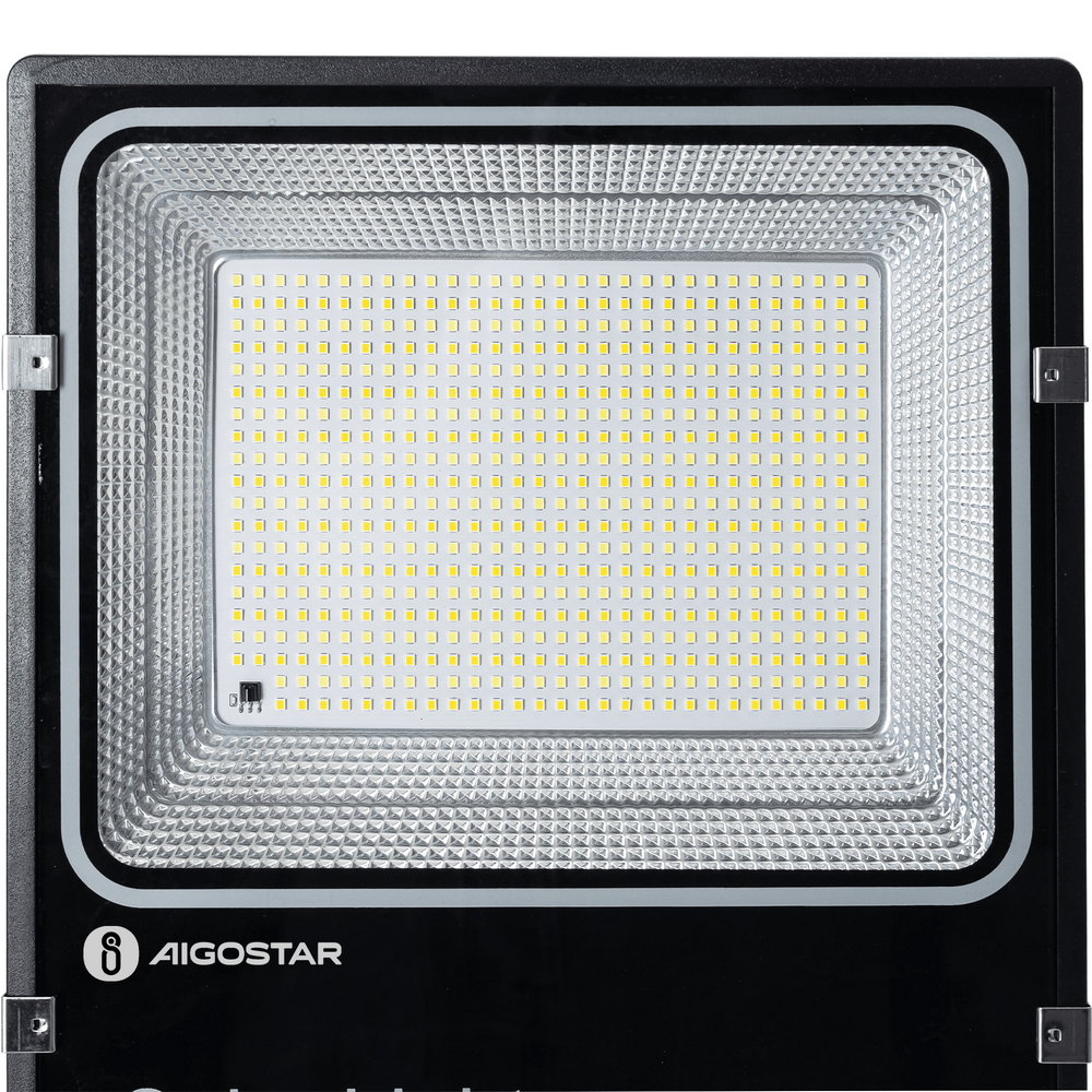 Faro Led 200W Nero con pannello solare IP66 CCT temperatura colore regolabile Dimmerabile con telecomando e crepuscolare Aigostar - Foto 4