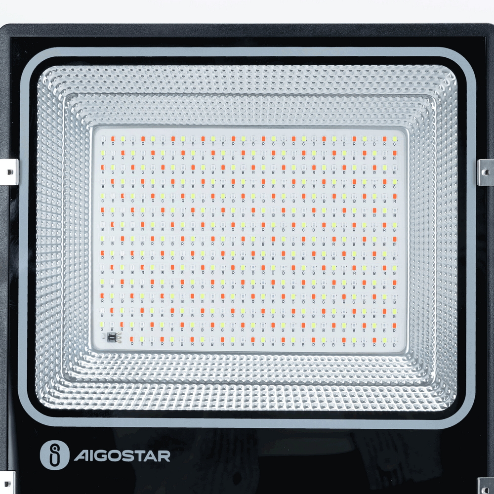 Faro Led 200W Nero con pannello solare IP66 RGB Dimmerabile con telecomando e crepuscolare Aigostar - Foto 4