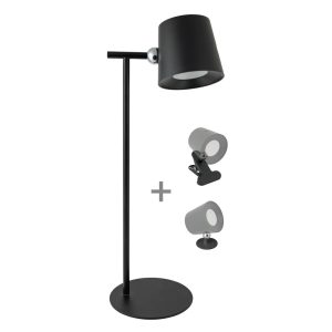 Foto principale Lampada da tavolo Led touch Jiki luce regolabile 2W Nera portatile a batteria ricaricabile USB Type-C Novaline