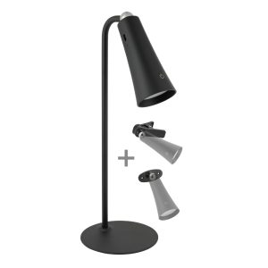 Foto principale Lampada da tavolo Led touch Tensai 3W Nera portatile a batteria ricaricabile USB Type-C Bianco neutro 4000K Novaline