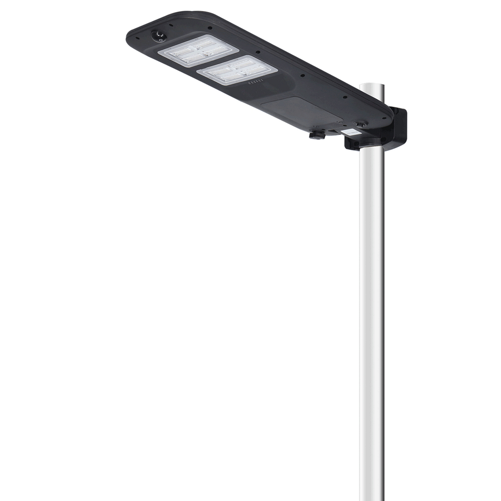 Lampione stradale Led 180W Nero con pannello solare IP65 Bianco freddo 6500K con sensore crepuscolare e di movimento Aigostar - Foto 1