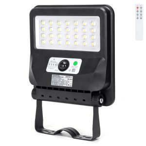 Foto principale Lampione stradale Led 50W Nero con pannello solare IP65 Bianco freddo 6500K con sensore crepuscolare e di movimento Aigostar