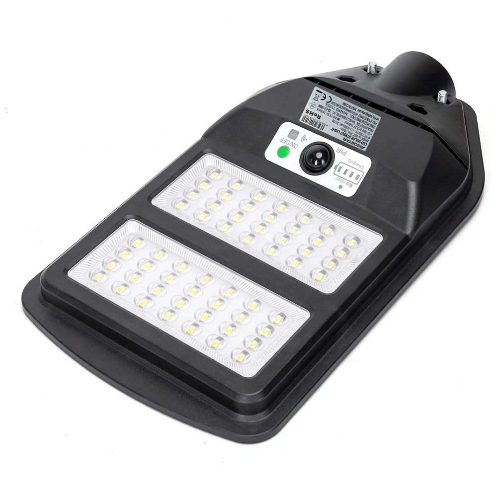 Lampione stradale Led 70W Nero con pannello solare IP65 Bianco freddo 6500K con sensore crepuscolare e di movimento Aigostar - Foto 3
