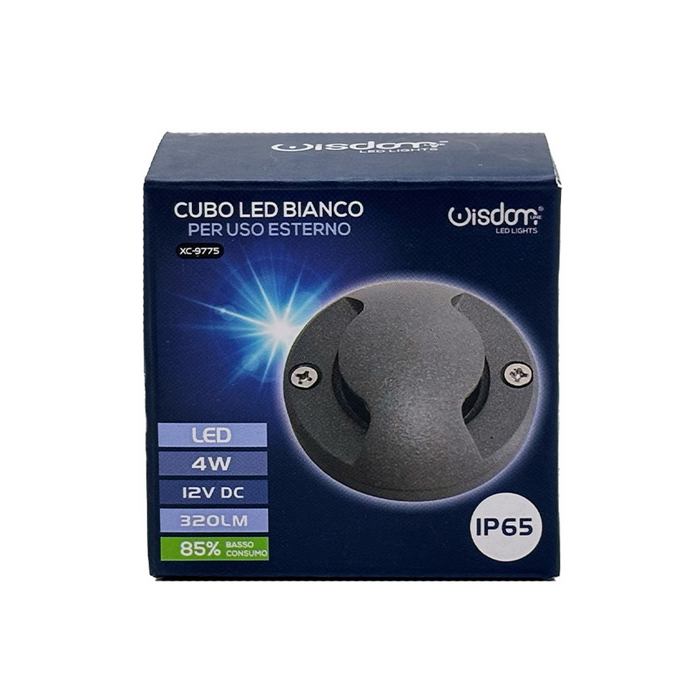 Segnapasso calpestabile Led 12V 4W a superfice Rotondo Doppia emissione Grigio IP65 Bianco neutro 4000K Wisdom - Foto 4
