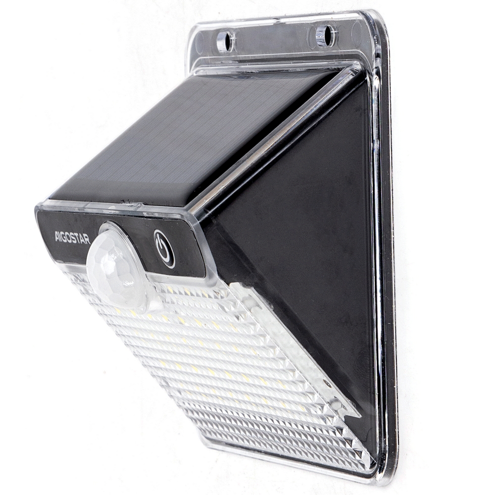 Applique Led 20W Nero con pannello solare IP65 Bianco freddo 6500K con sensore crepuscolare e di movimento Aigostar - Foto 2
