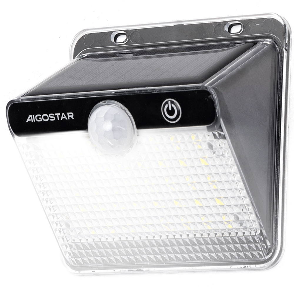 Foto principale Applique Led 20W Nero con pannello solare IP65 Bianco freddo 6500K con sensore crepuscolare e di movimento Aigostar