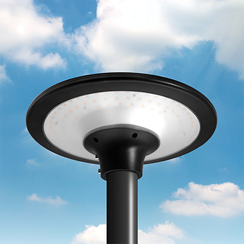 Lampione Led Testa palo da giardino 20W Nero con pannello solare IP65 CCT Temperatura colore regolabile 3000K-4000K Lumix Space - Foto 1