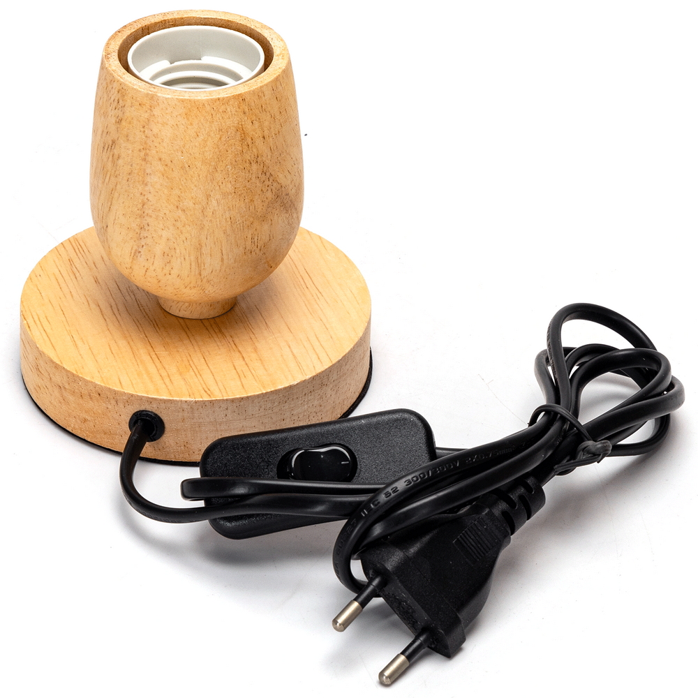 Portalampada da tavolo Cilindro con base in legno E27 100×100 mm Aigostar - Foto 1