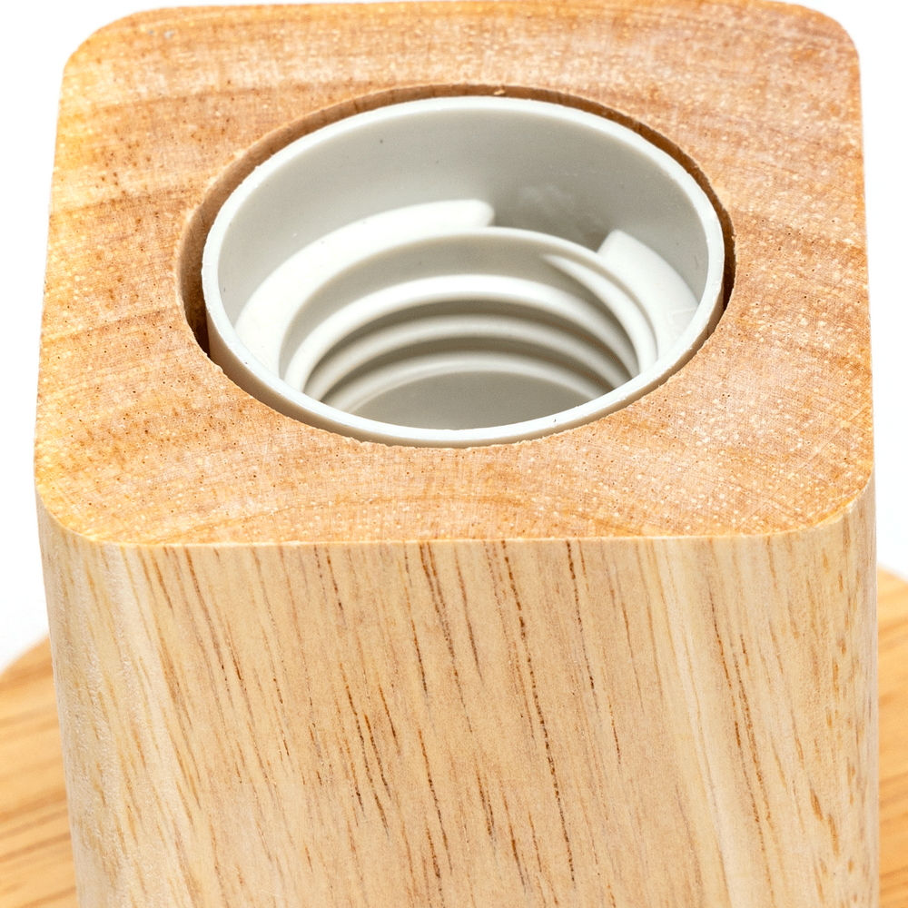 Portalampada da tavolo Cubo con base in legno E27 100×90 mm Aigostar - Foto 2