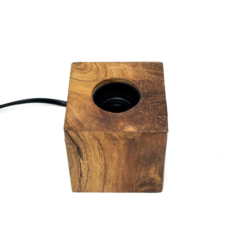 Portalampada da tavolo Cubo in legno artigianale E27 75×75 mm LedLedITALIA - Foto 2