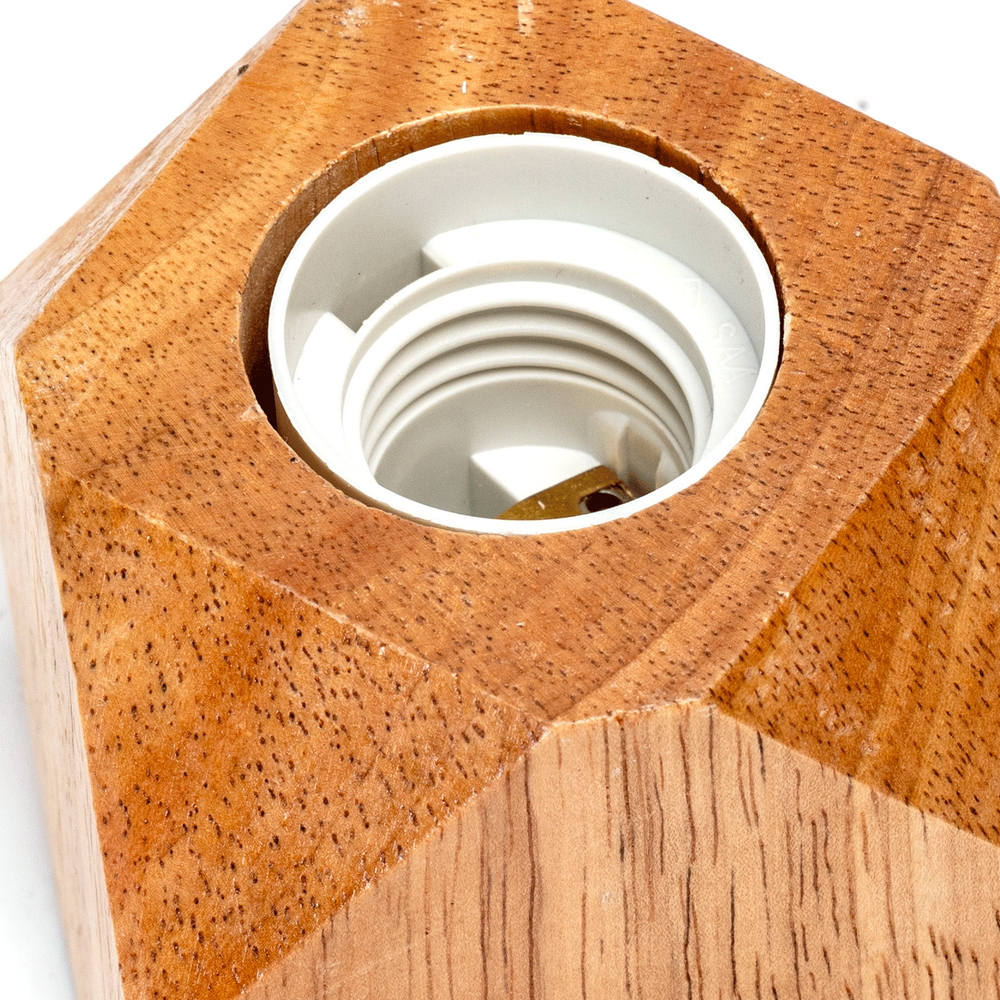 Portalampada da tavolo Rombo in legno E27 80×80 mm Aigostar - Foto 2