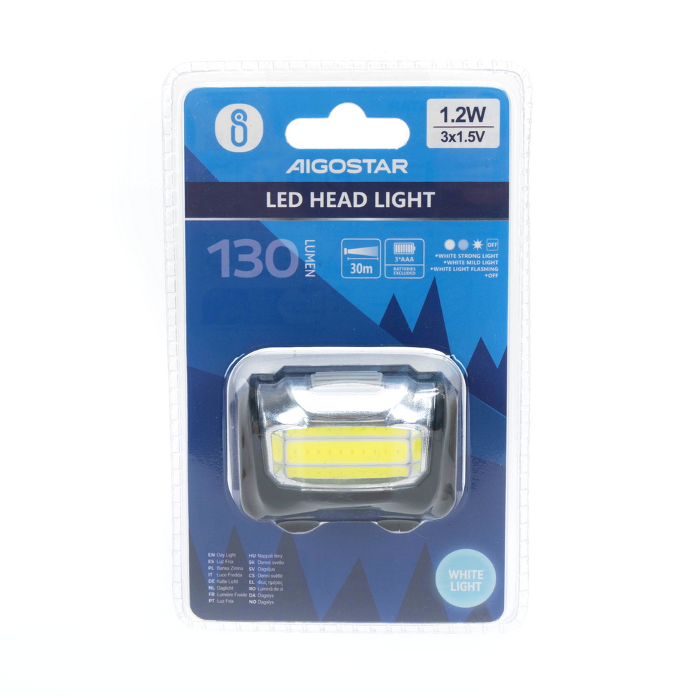 Torcia Led frontale regolabile Nera IP20 Bianco freddo 6500K Aigostar - Foto 4