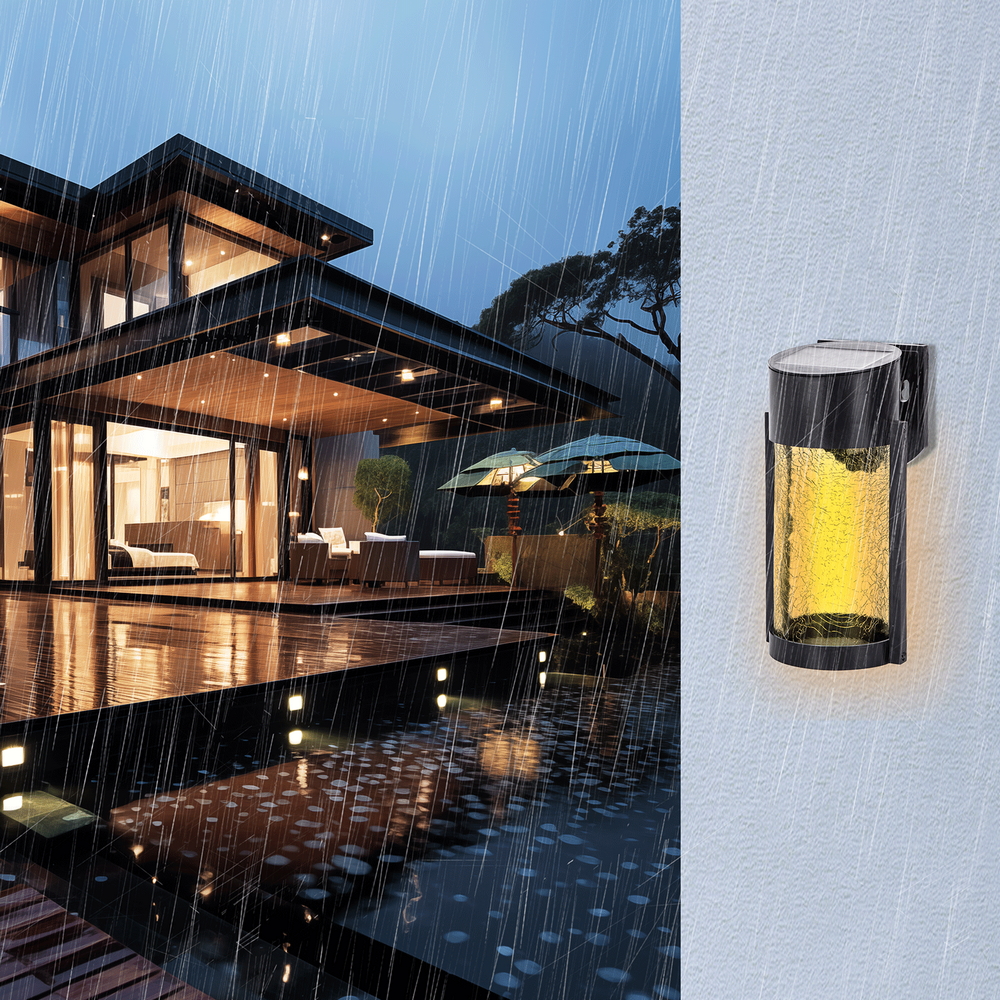 Applique Led 2W Nero con pannello solare IP65 Bianco caldo 2700K con sensore crepuscolare Aigostar - Foto 3