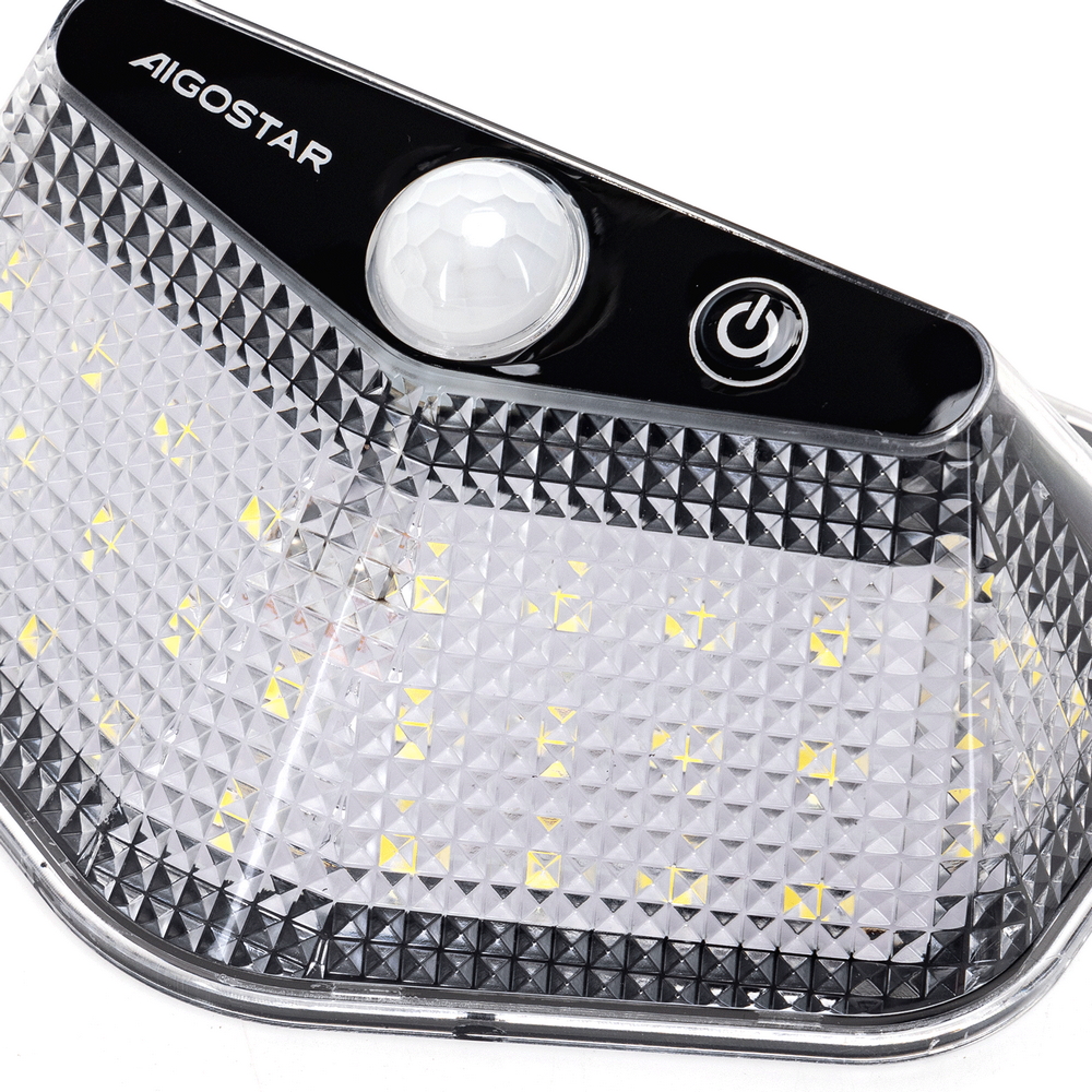 Applique Led multiangolo 20W Nero con pannello solare IP65 Bianco freddo 6500K con sensore crepuscolare e di movimento Aigostar - Foto 3