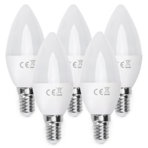 Foto principale Confezione da 5 Lampadine Led E14 C37 6W Bianco neutro 4000K Aigostar