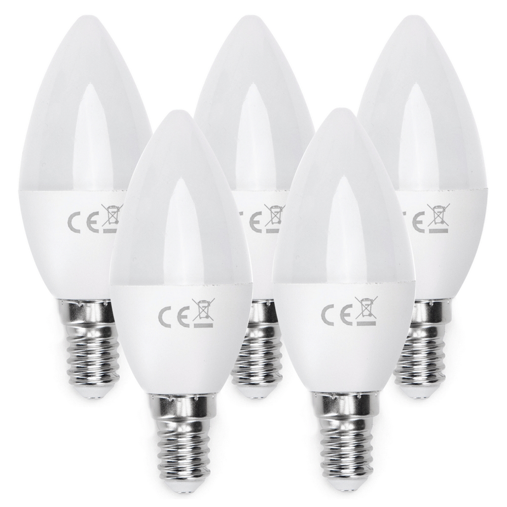 Foto principale Confezione da 5 Lampadine Led E14 C37 6W Bianco neutro 4000K Aigostar