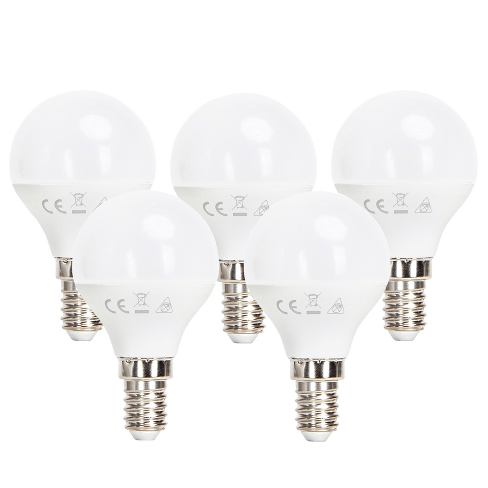 Foto principale Confezione da 5 Lampadine Led E14 G45 6W Bianco caldo 3000K Aigostar