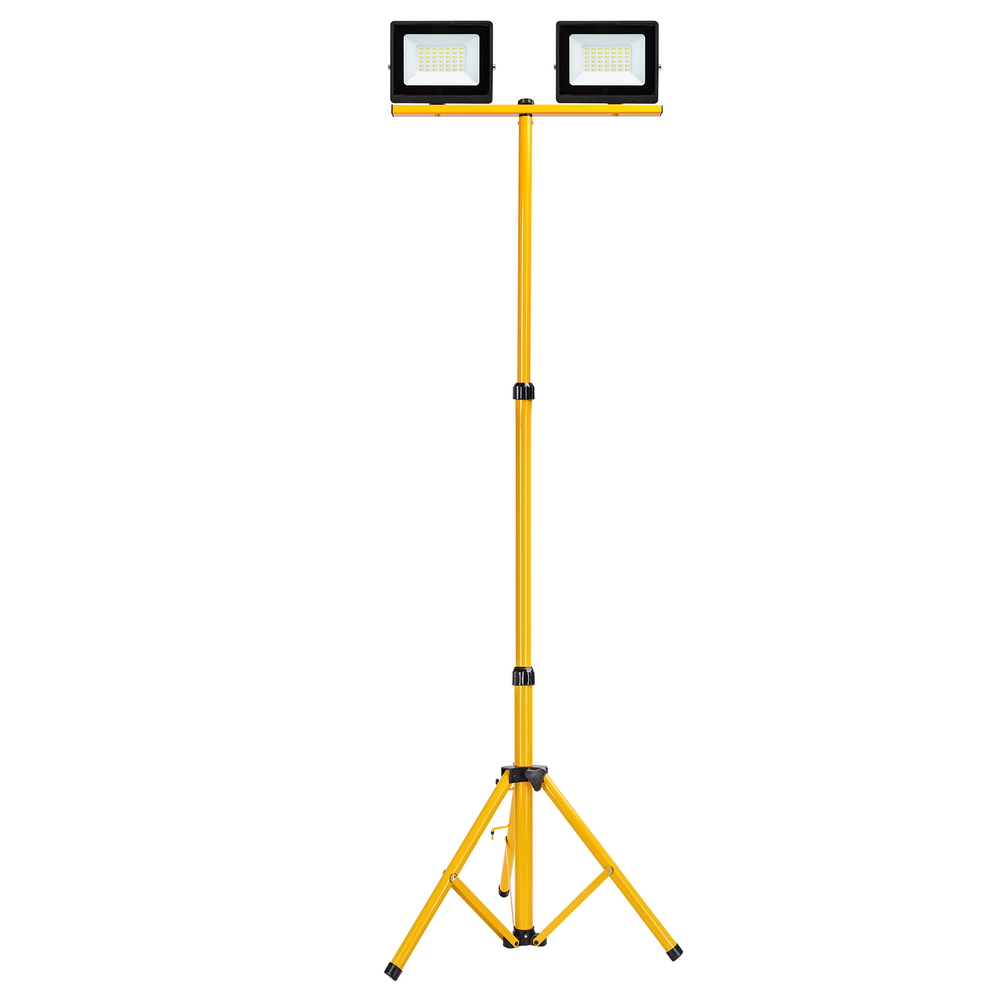 Foto principale Faro Led da lavoro 2x30W Nero IP65 Bianco freddo 6500K con supporto treppiede 160cm Aigostar