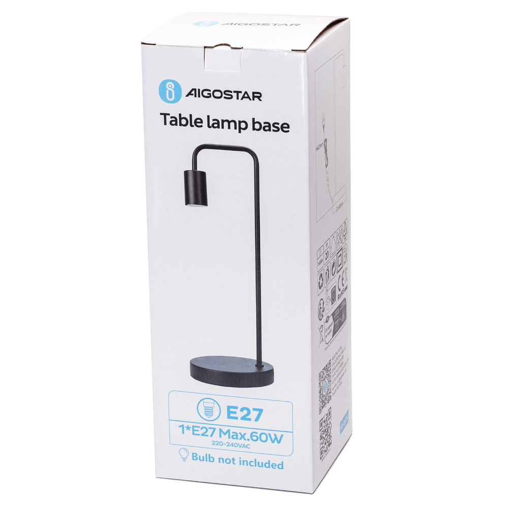 Lampada da tavolo Minimal Nera E27 Aigostar - Foto 5
