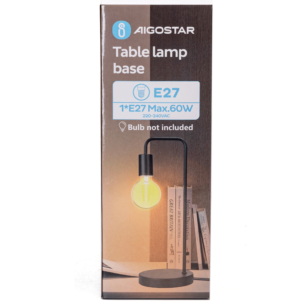 Lampada da tavolo Minimal Nera E27 Aigostar - Foto 6