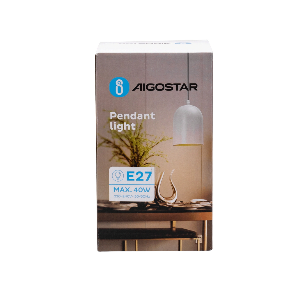 Lampadario da soffitto Beaker Bianco 1 x E27 Aigostar - Foto 4