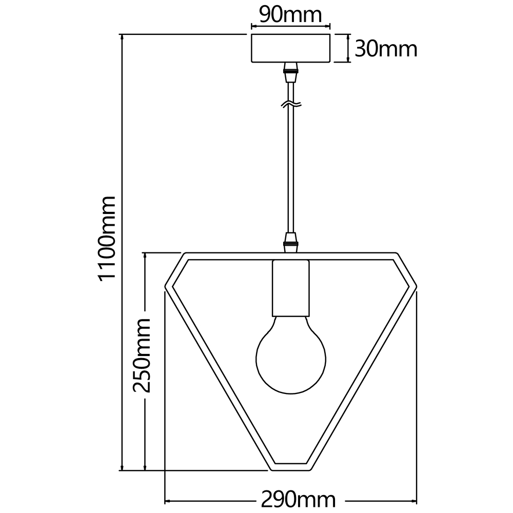 Lampadario da soffitto Comb Marrone in legno 1 x E27 Aigostar - Foto 5