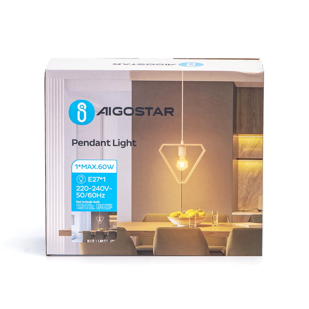 Lampadario da soffitto Comb Marrone in legno 1 x E27 Aigostar - Foto 7