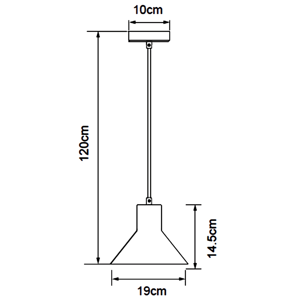 Lampadario da soffitto Cone Nero opaco 1 x E27 Aigostar - Foto 3