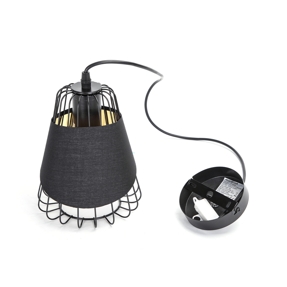 Lampadario da soffitto Fuse Nero opaco 1 x E27 Aigostar - Foto 1