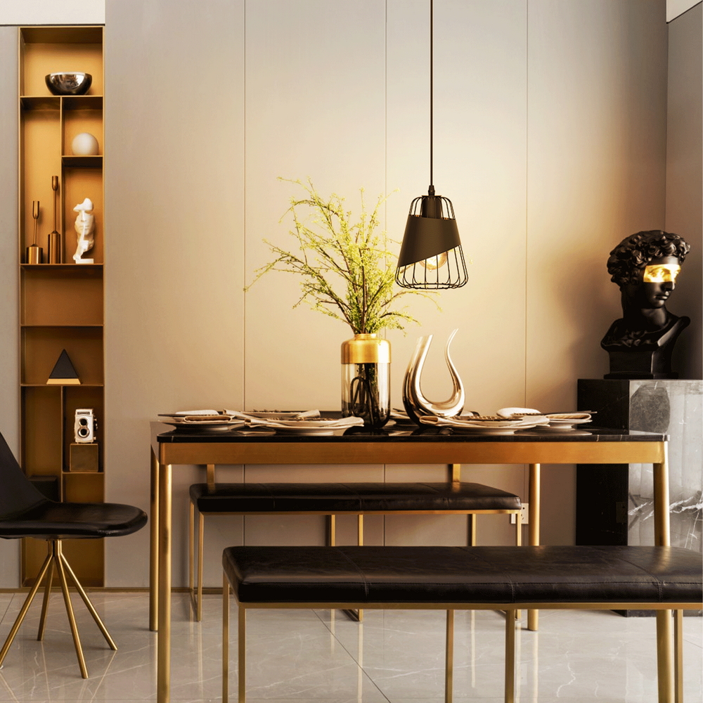 Lampadario da soffitto Fuse Nero opaco 1 x E27 Aigostar - Foto 4