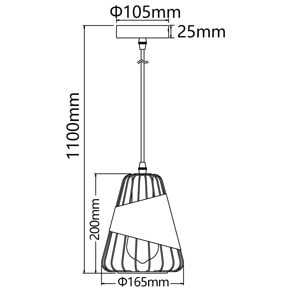 Lampadario da soffitto Fuse Nero opaco 1 x E27 Aigostar - Foto 5