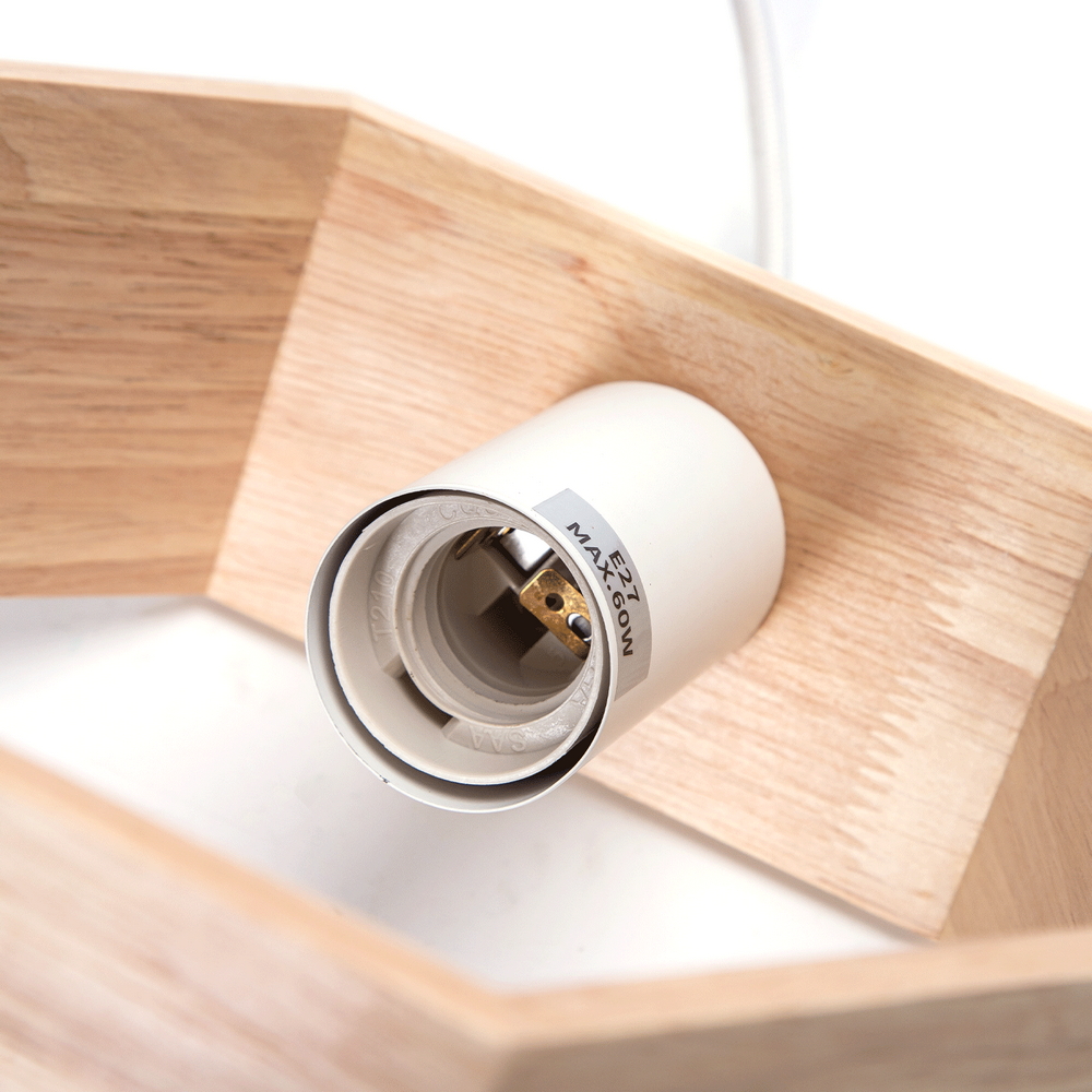 Lampadario da soffitto Hive Marrone in legno 1 x E27 Aigostar - Foto 2