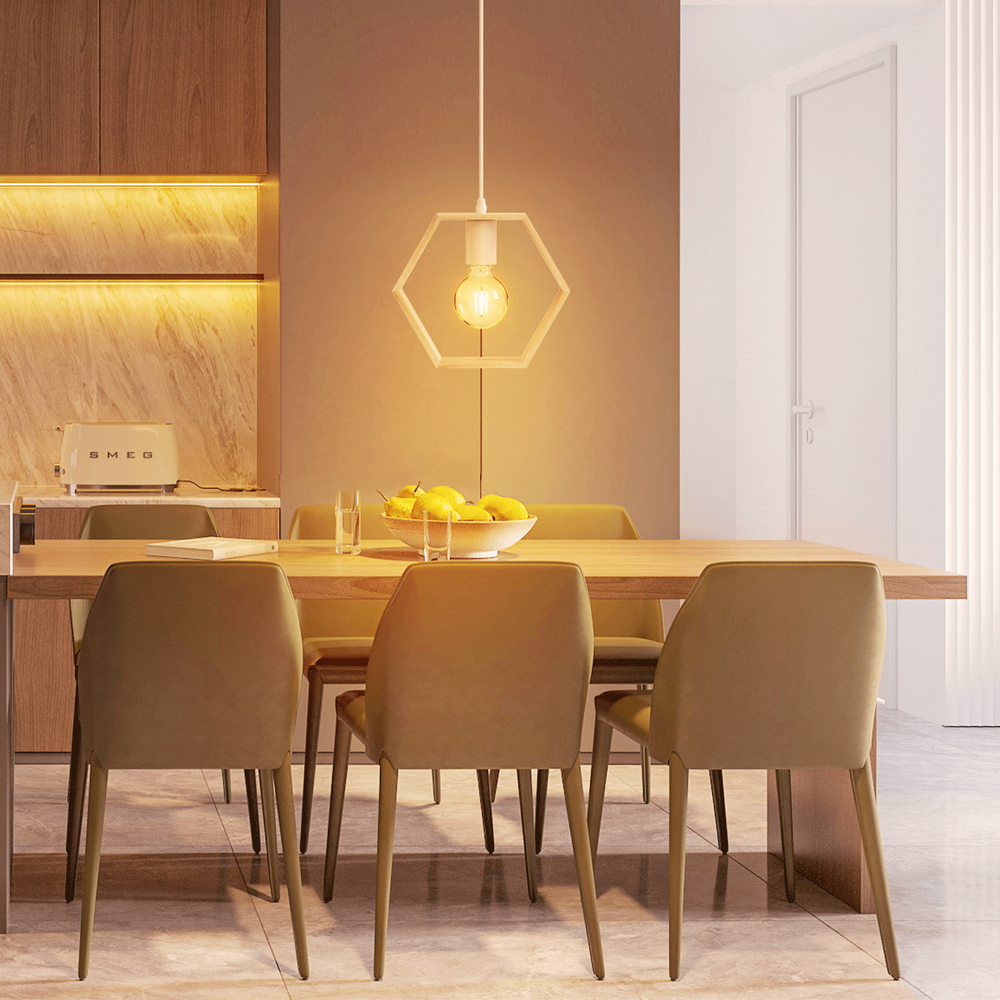 Lampadario da soffitto Hive Marrone in legno 1 x E27 Aigostar - Foto 4