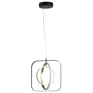 Foto principale Lampadario da soffitto Meridian Nero e oro 30W Bianco caldo 2700K Aigostar