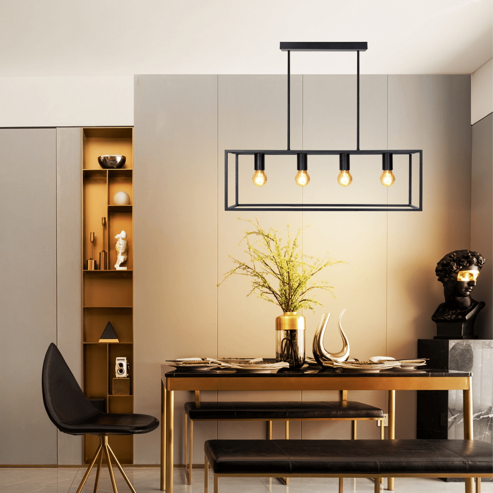 Lampadario da soffitto Piped Nero opaco 4 x E27 Aigostar - Foto 3
