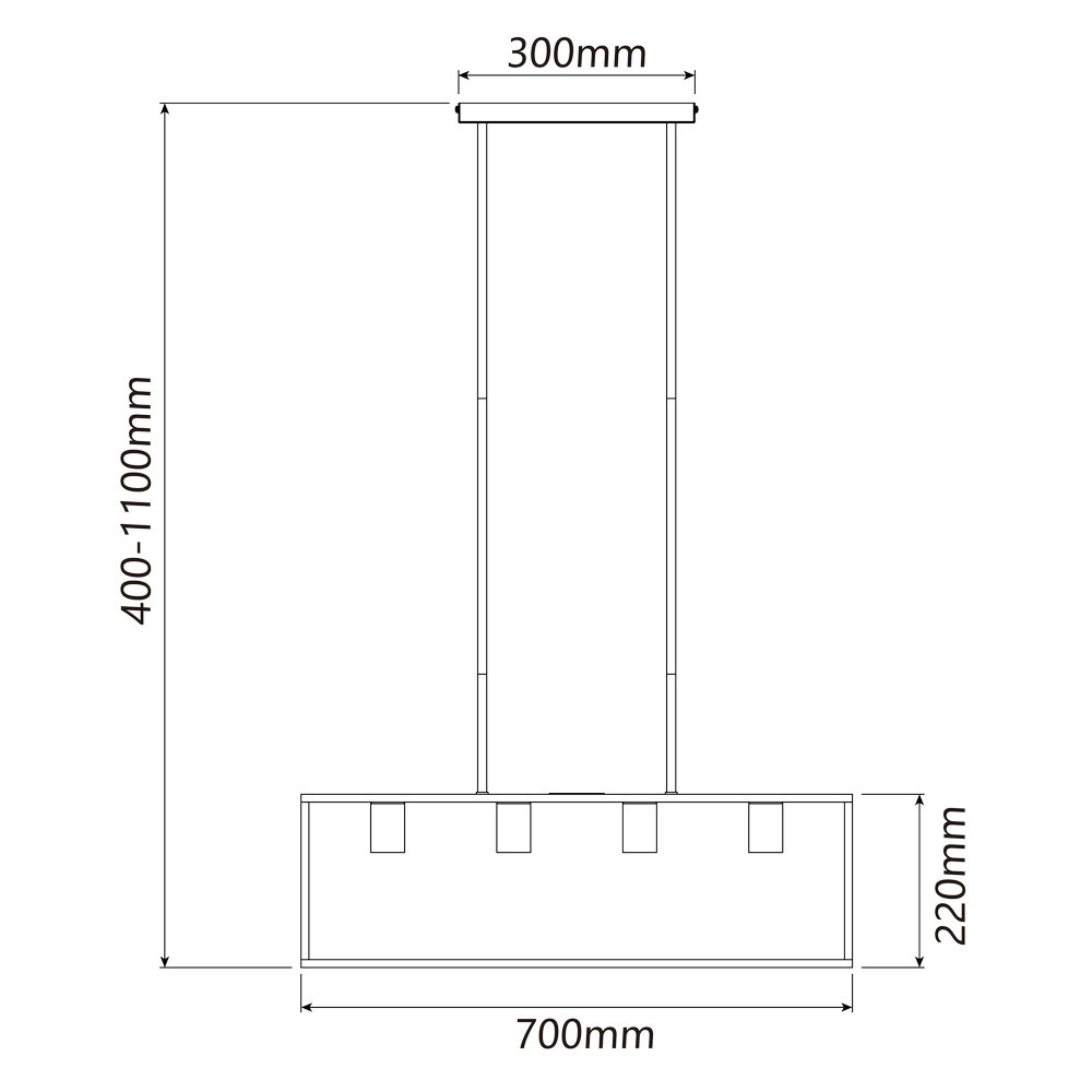 Lampadario da soffitto Piped Nero opaco 4 x E27 Aigostar - Foto 4