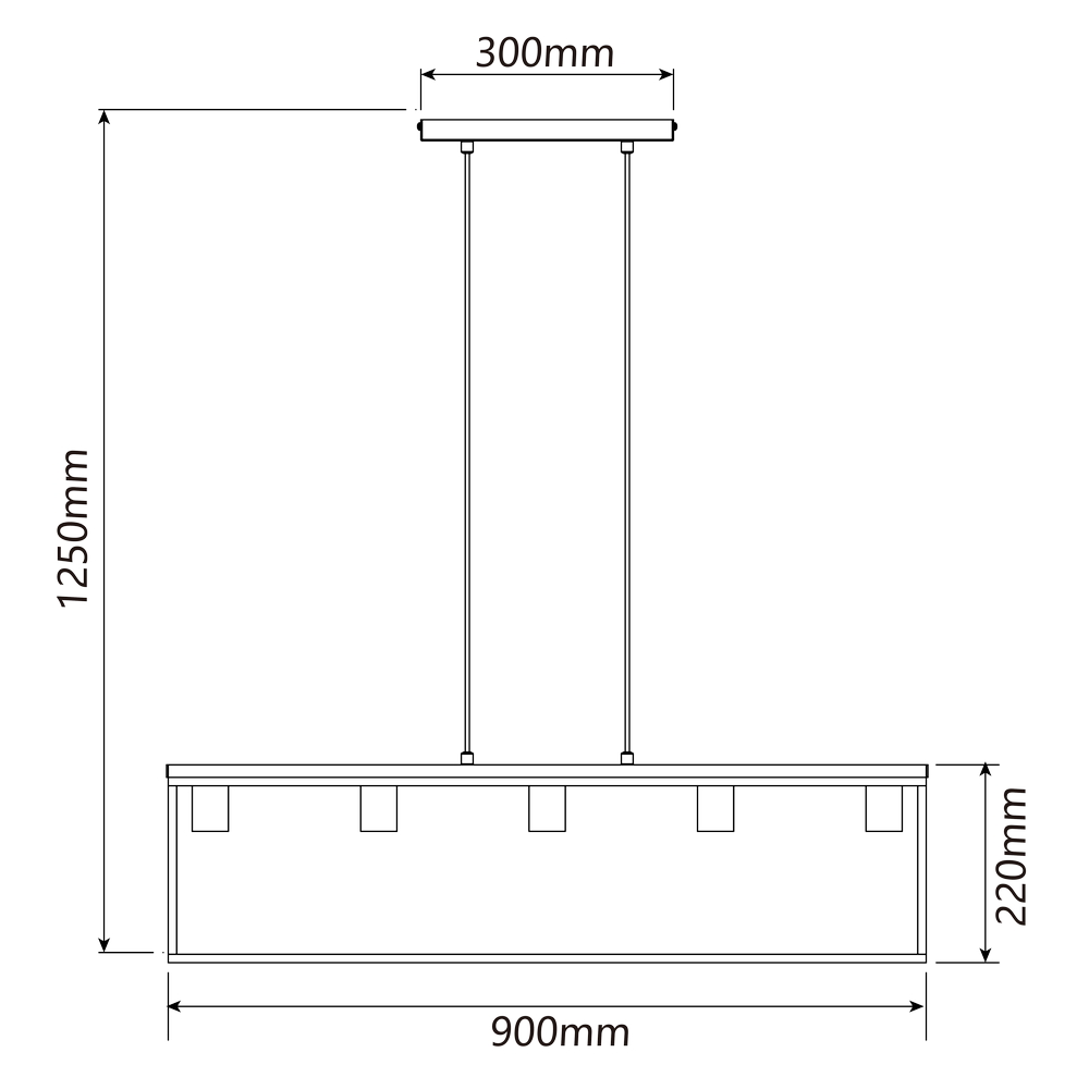 Lampadario da soffitto Piped Nero opaco 5 x E27 Aigostar - Foto 4