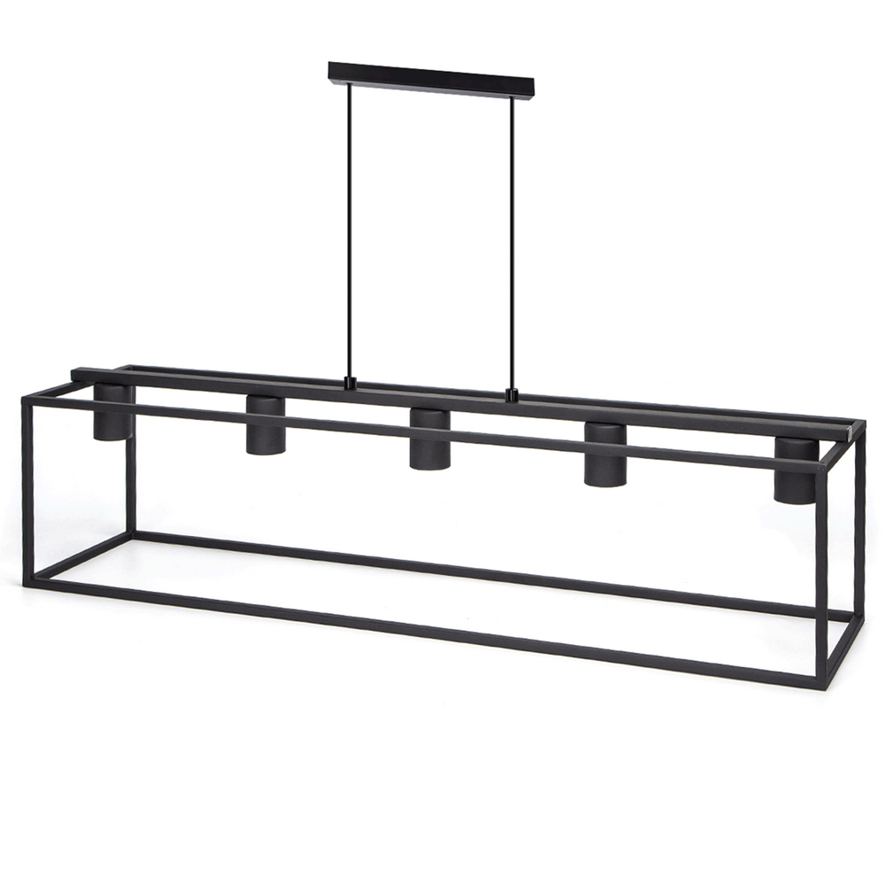 Foto principale Lampadario da soffitto Piped Nero opaco 5 x E27 Aigostar
