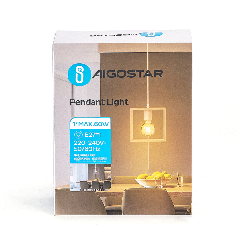 Lampadario da soffitto Ruby Marrone in legno 1 x E27 Aigostar - Foto 7